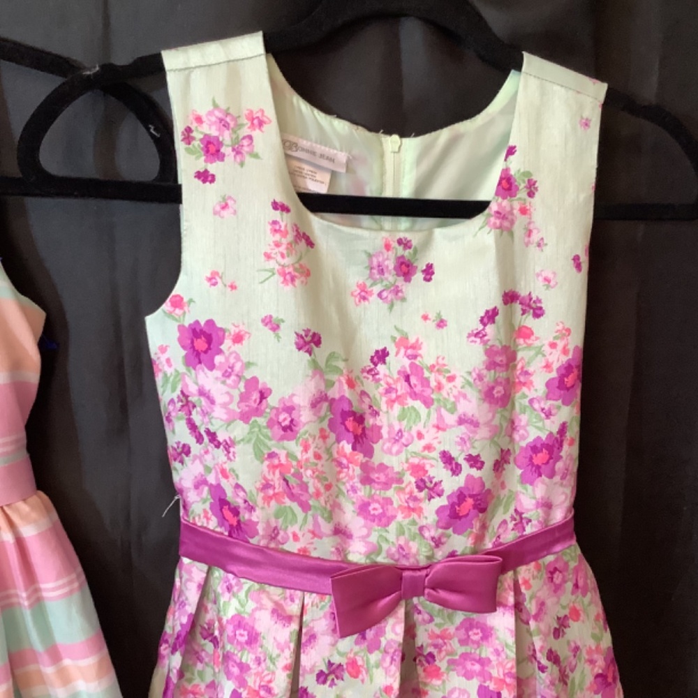 EUC Girls Bonnie Jean dress green‎ pink size 10 - Picture 5 of 14